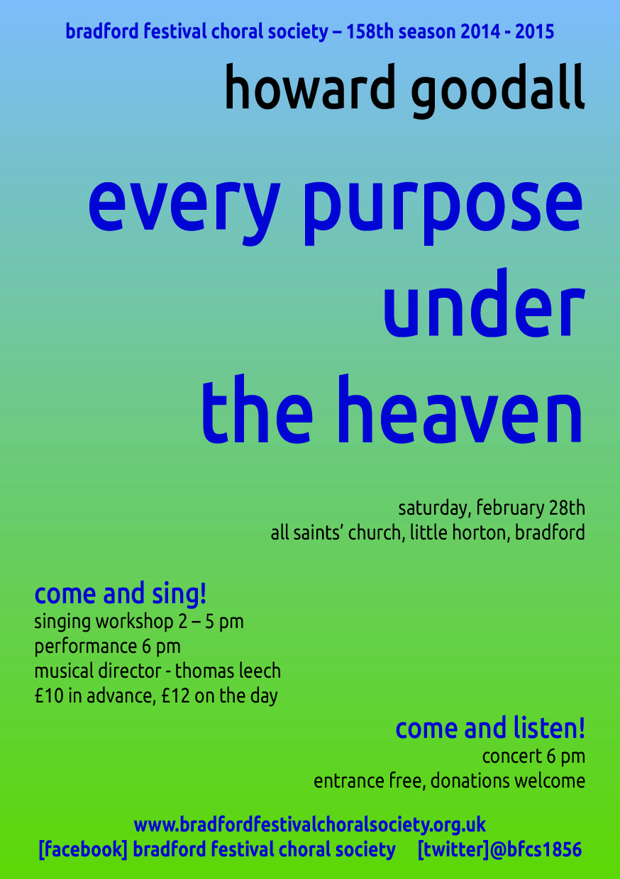 Come and Sing Howard Goodall flyer